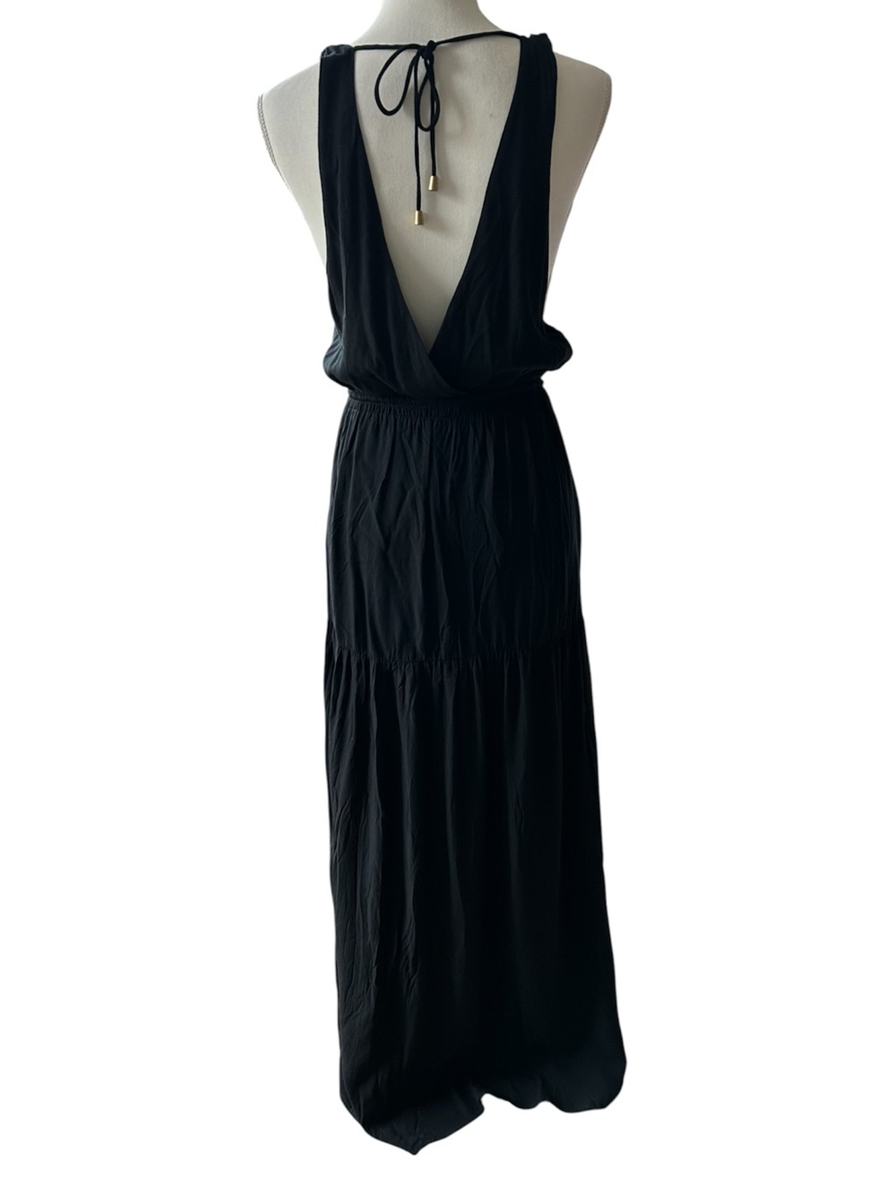 L*Space Emma Swim Cover-Up Black Maxi Dress with High Side Slit Size Medium NWT - Picture 4 of 9